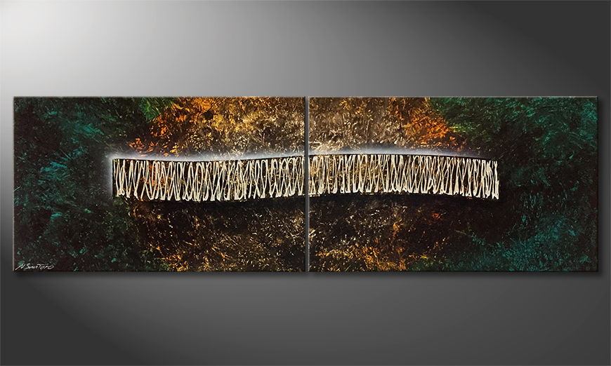 Hand painted painting Jungle Cut 200x60cm