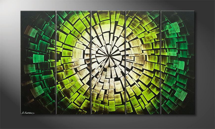 Hand painted painting Jungle Sun 150x90cm