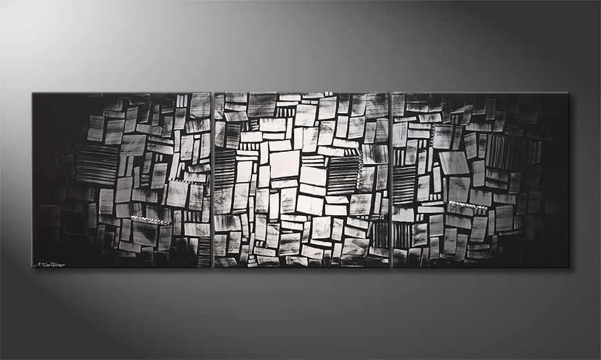 Hand painted painting Light Mosaic 240x80cm