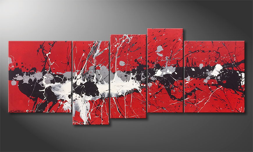 Hand painted painting Outburst 190x80cm