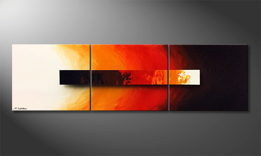 Hand painted painting Rapid Fire 210x60cm