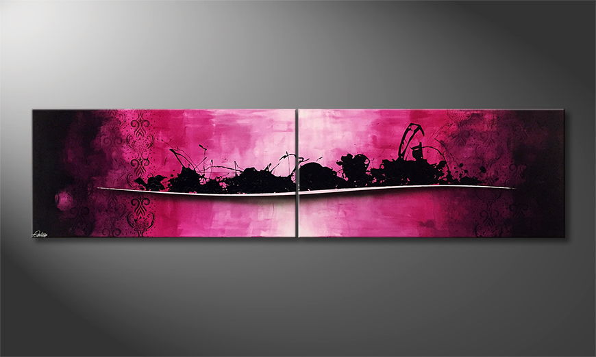 Hand painted painting Raspberry 240x60cm