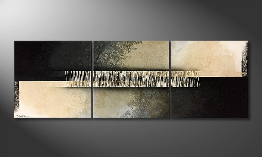 Hand painted painting Silver Rush 210x70cm