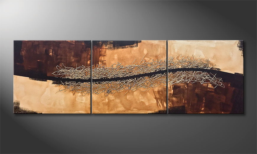 Hand painted painting Thin Line Between 240x80cm