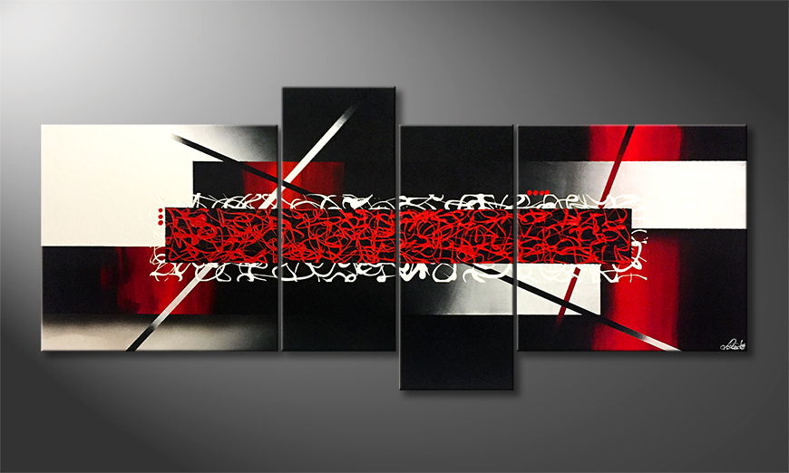 Hand painted painting Three Stages 180x80cm