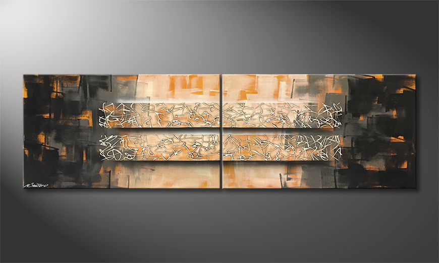 Hand painted painting Trust 200x60cm