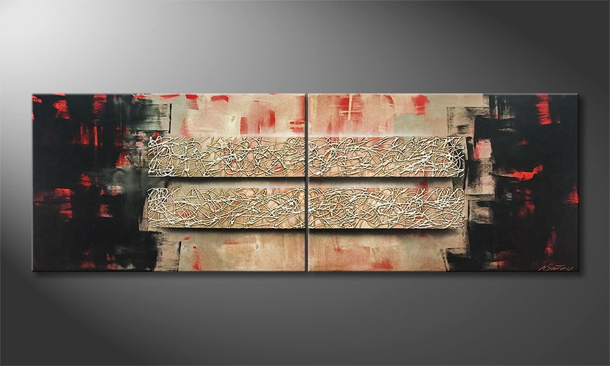 Hand painted painting Two Ways 180x60cm