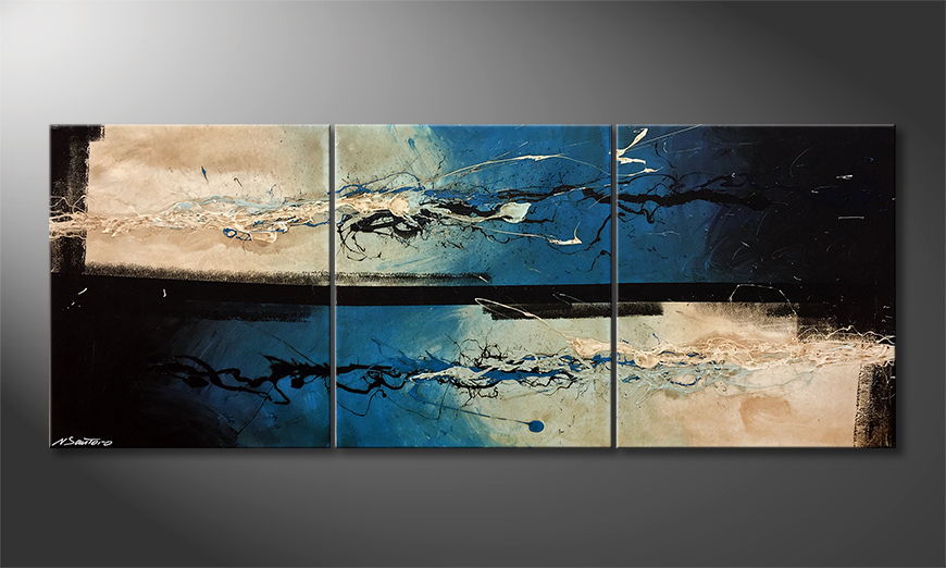 Hand painted painting Water Symphony 180x70cm