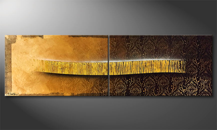 Hand painted painting Wealth 200x60cm