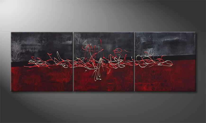 Hand painted painting Winter Warmth 180x60cm