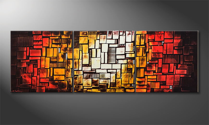 Living room painting Abstract Sun 210x70cm
