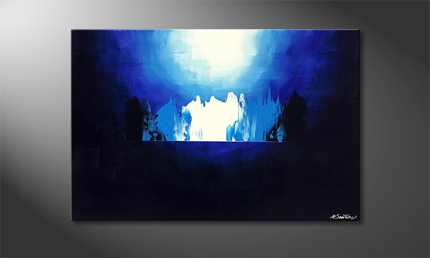 Living room painting Blue Flames 120x80cm