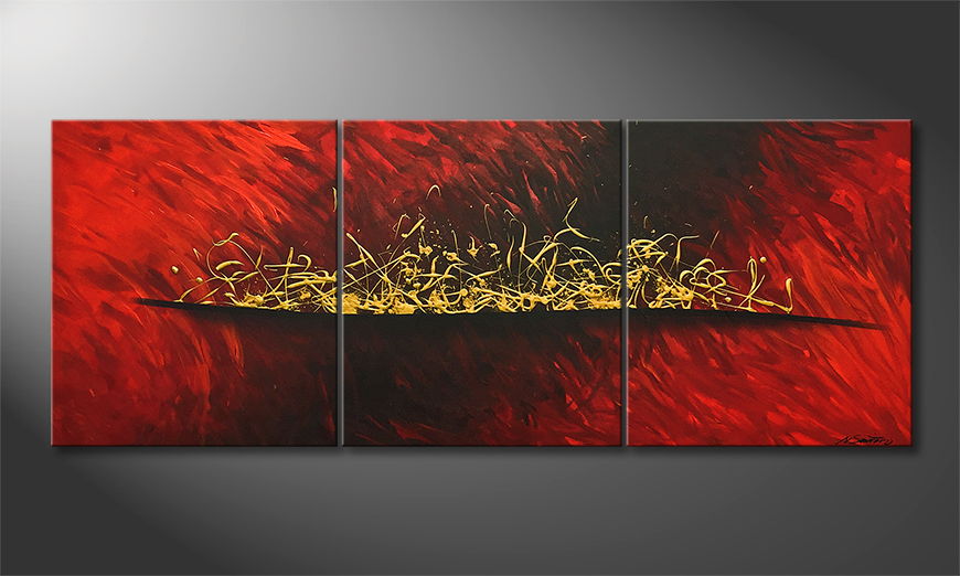 Living room painting Brewed Gold 180x70cm