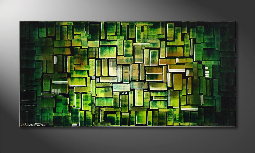 Living room painting Cubic Jungle 120x60cm