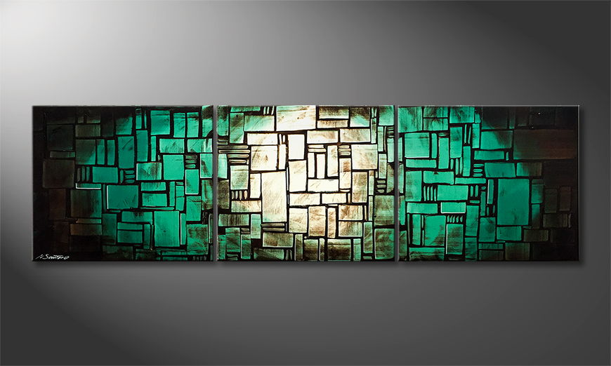 Living room painting Cubic Pacific 210x60cm