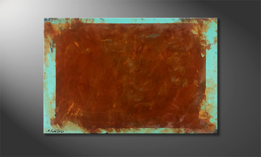 Living room painting Deep Rust 120x80cm