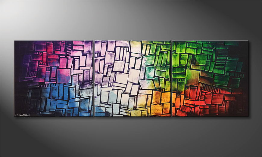 Living room painting Expressive Colors 210x70cm
