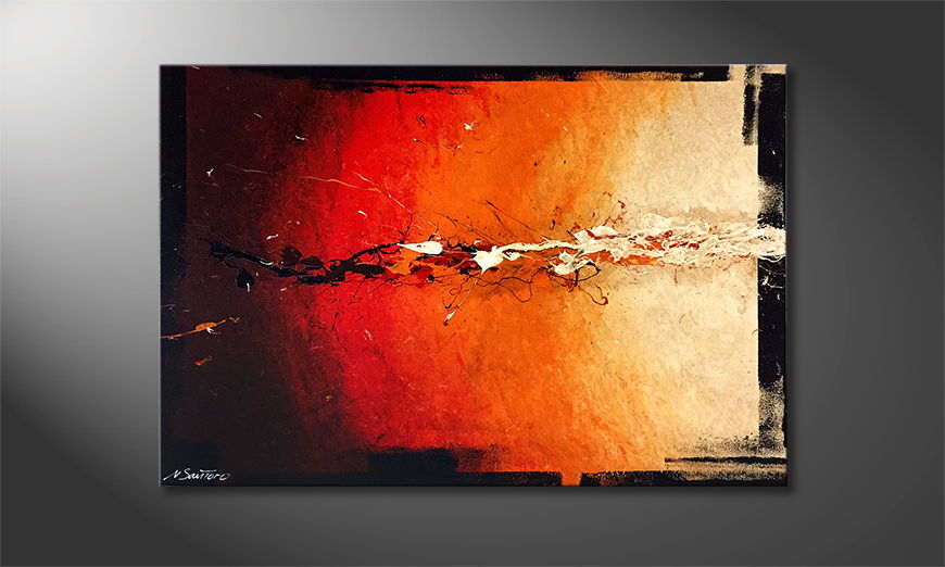 Living room painting Fire in Motion 120x80cm