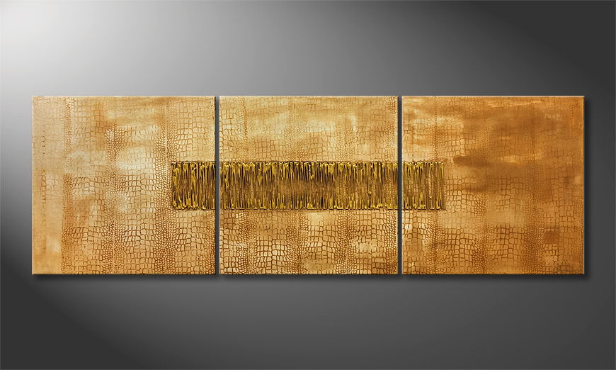 Living room painting Golden Times 180x60cm