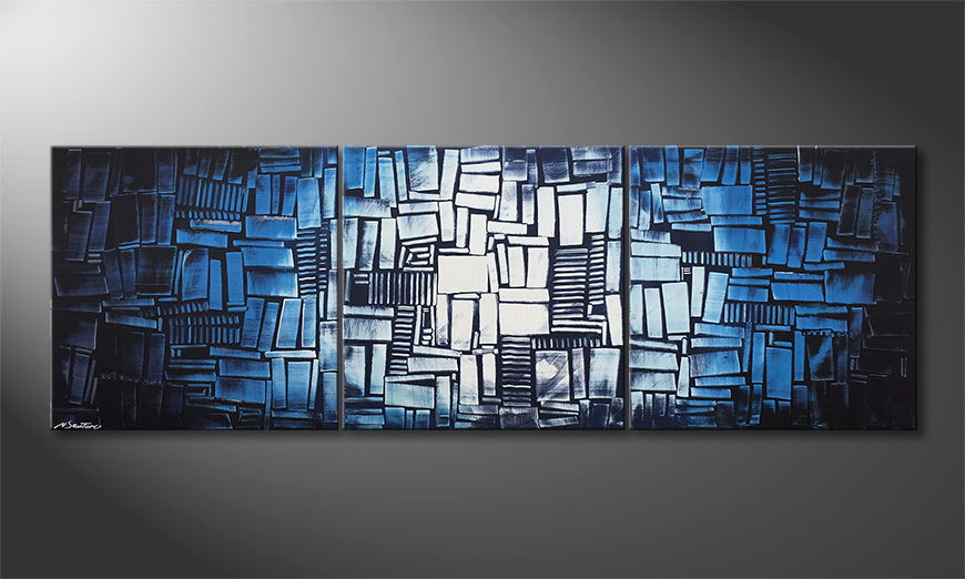 Living room painting Ice Cubes 210x70cm