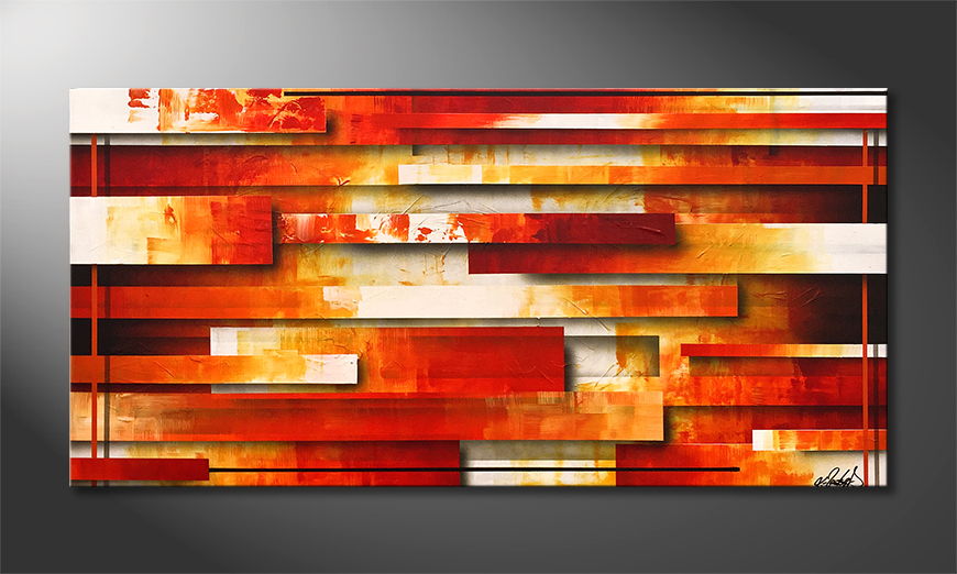 Living room painting Lines Of Fire 140x70cm