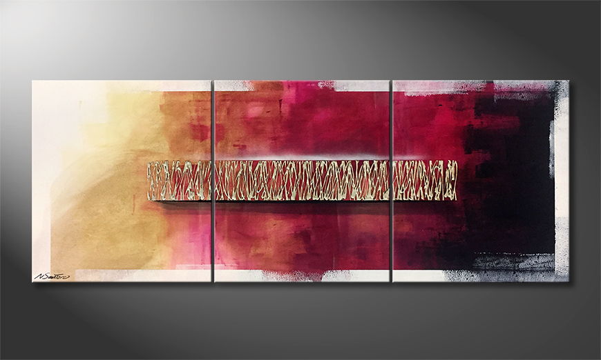 Living room painting Pink Glow 180x70cm