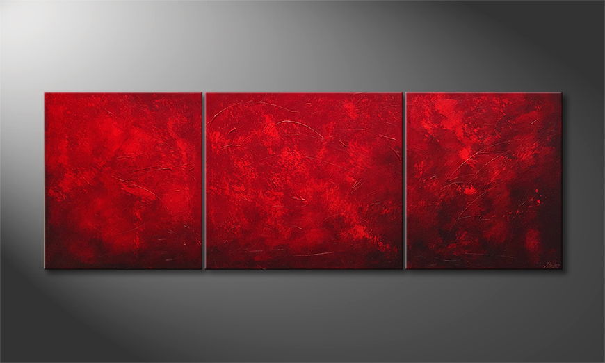 Living room painting Red Sky 230x80cm