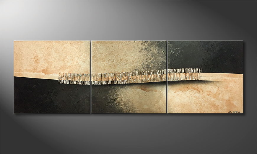 Living room painting Silver Stairs 210x70cm