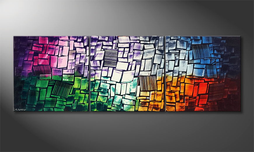 Living room painting Spectral Colors 240x80cm
