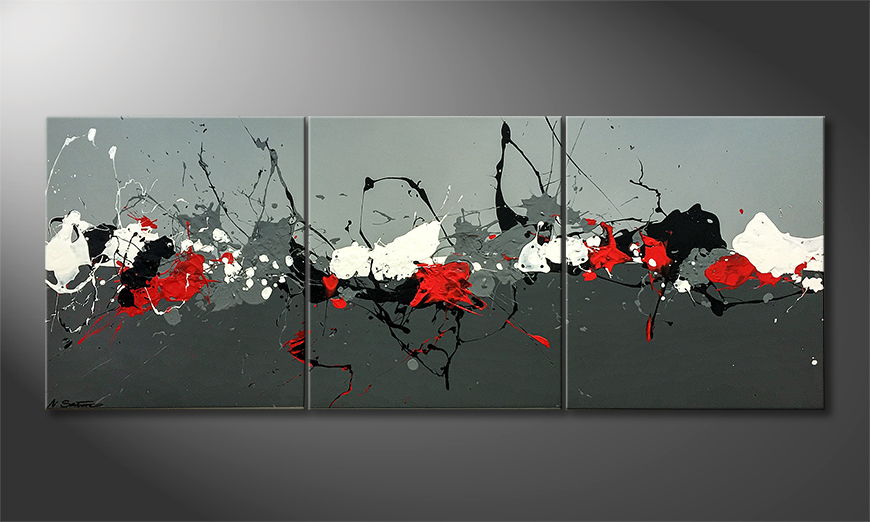 Living room painting Splashed Contrast 180x70cm