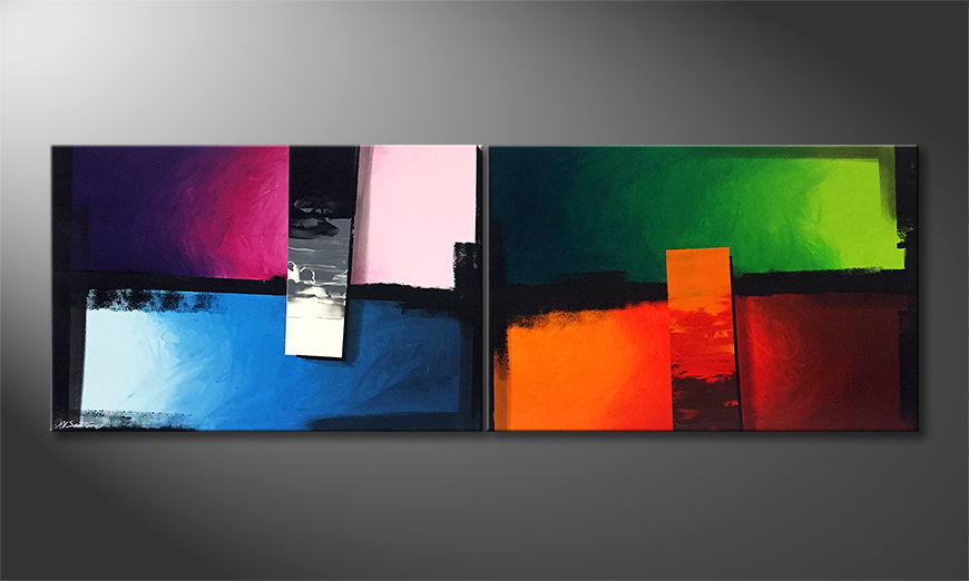 Living room painting Two Towers 240x80cm
