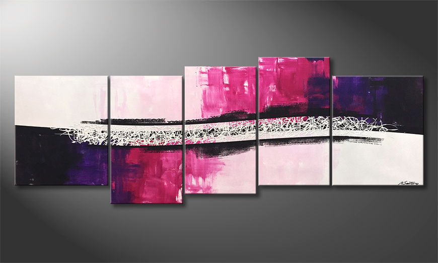Modern painting Broken Purple 220x80cm