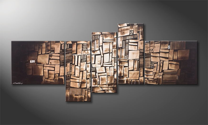 Modern painting Choclate Cubes 210x90cm