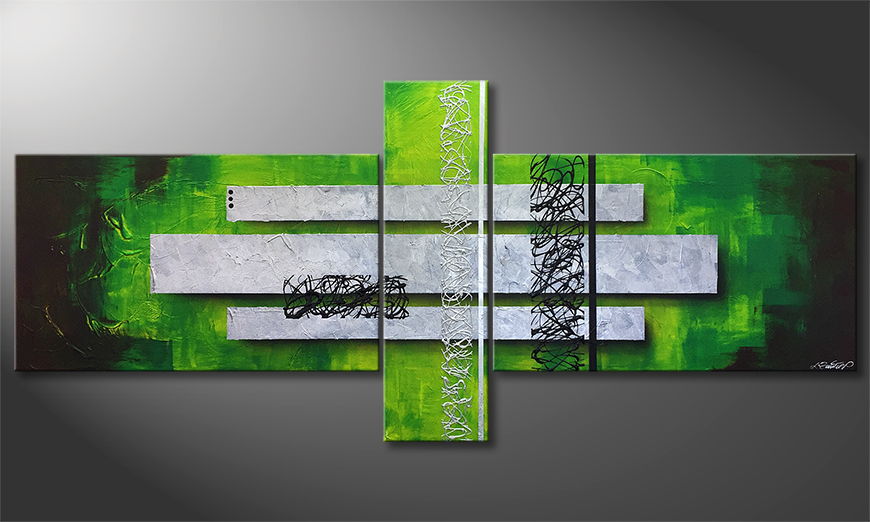 Modern painting Green Inspiration 230x100cm