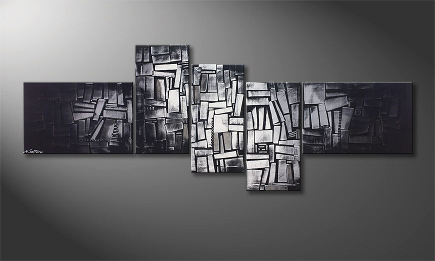 Modern painting Light Cubes 210x80cm