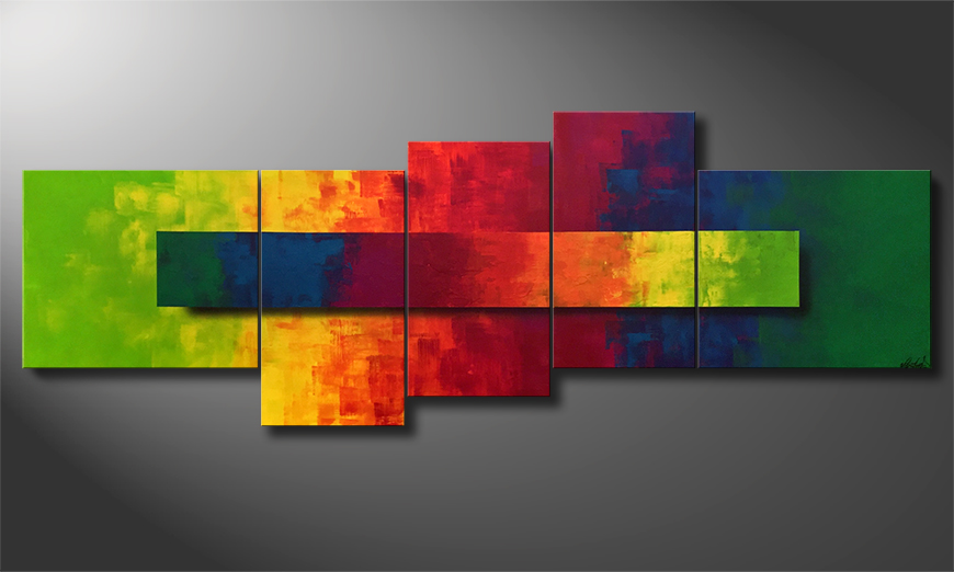 Modern painting Piece Of A Rainbow 310x110x4cm