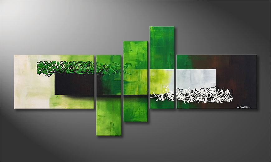 Modern painting Playful Meadow 210x80cm