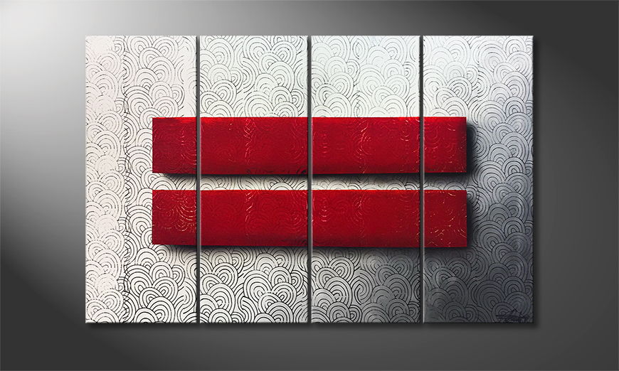 Modern painting Red Silence 120x80cm