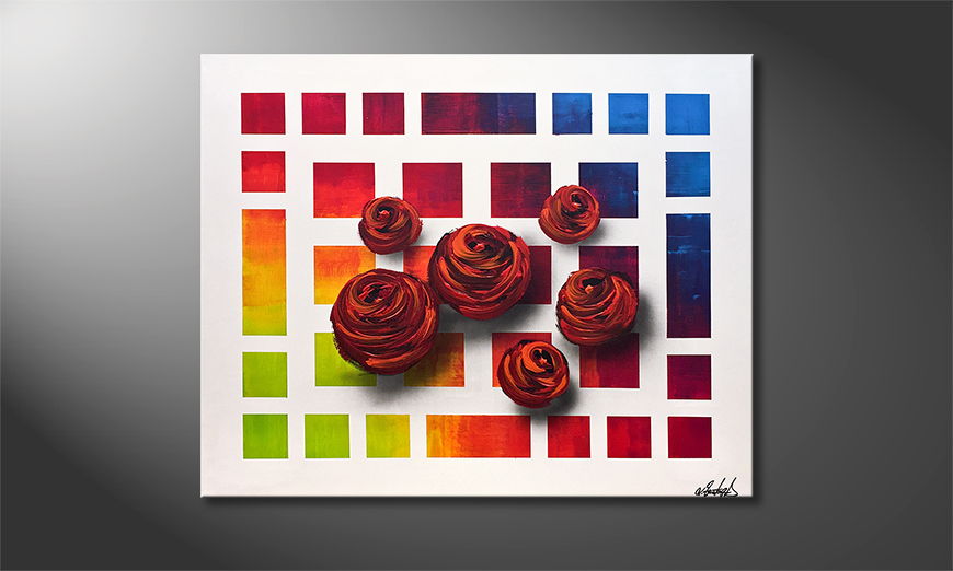 Modern wall art Colors Of Roses 100x80cm