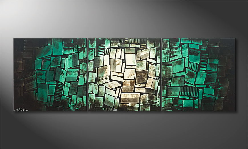 Modern wall art Frosty Cubes 210x70cm