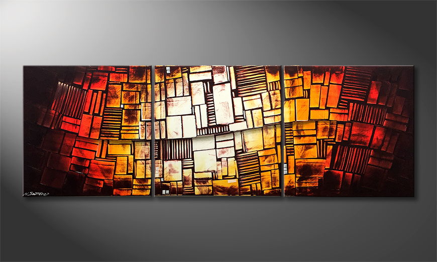Modern wall art Hot Cubes 210x70cm