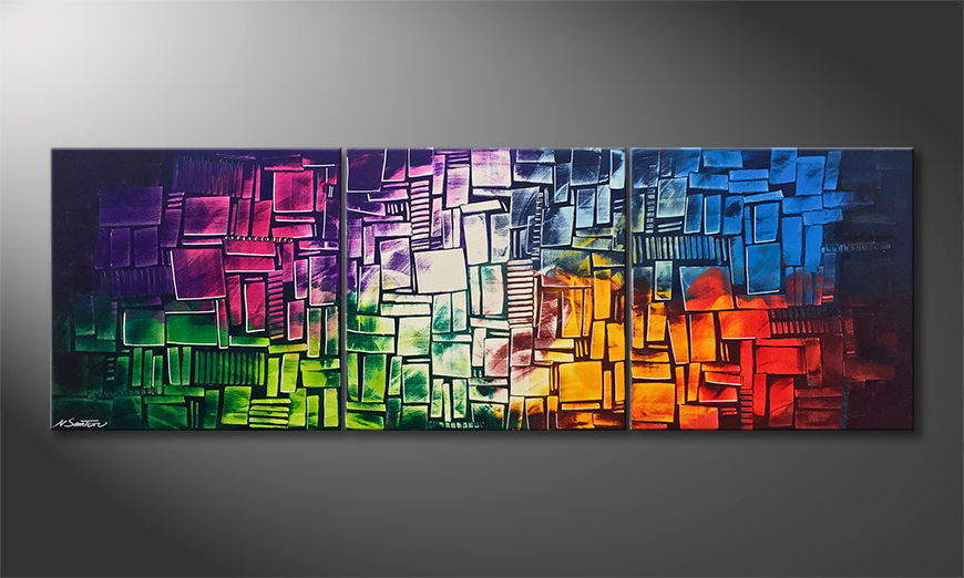 Modern wall art Invasion Of Colors 210x70cm