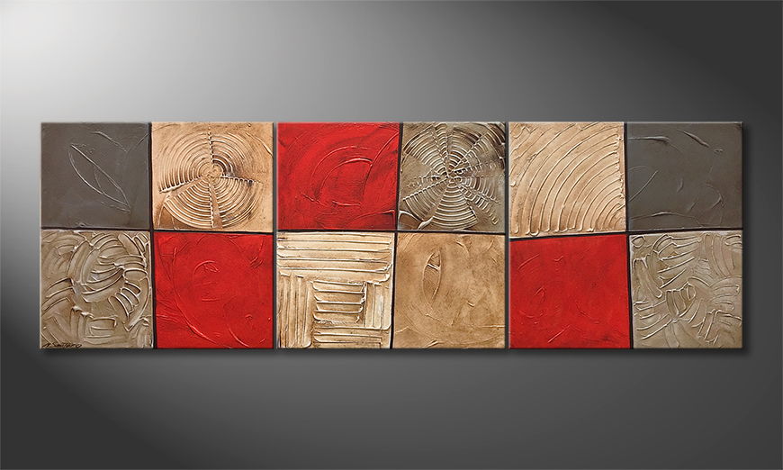 Modern wall art Red Desert 210x70cm
