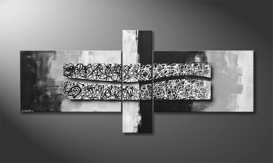 Our wall art Black On White 230x100cm