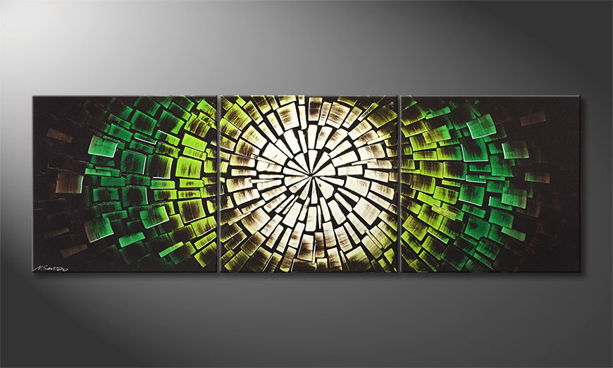Our wall art Green Babylon 210x70cm