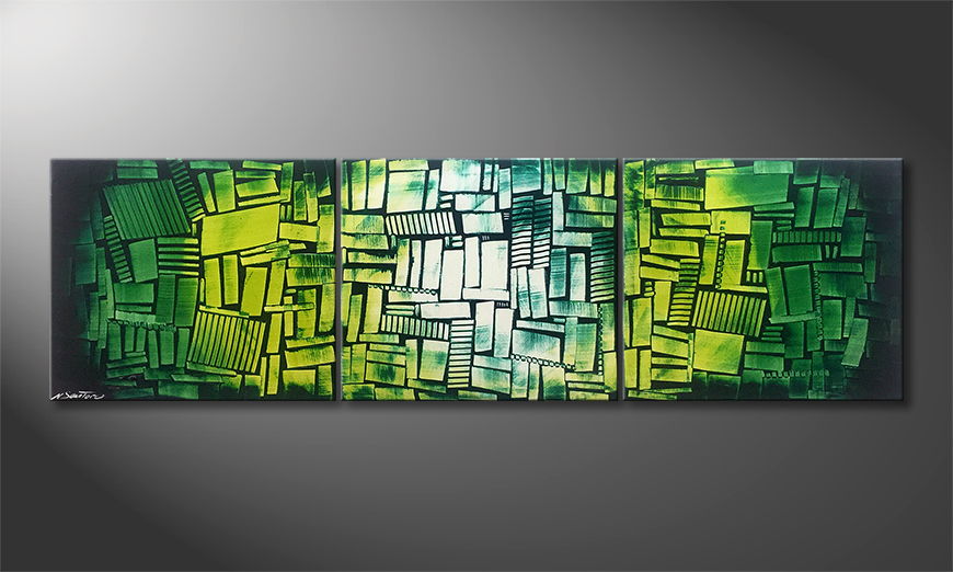 Our wall art Green Hope 210x60cm
