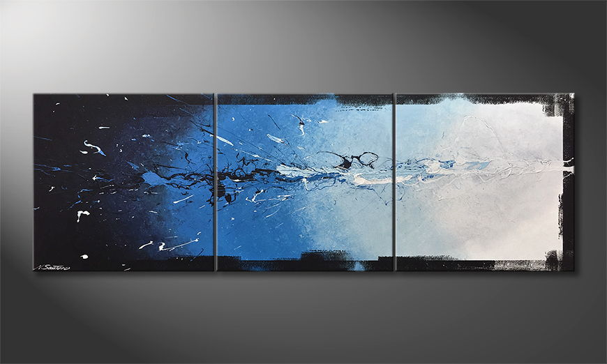 Our wall art Into The Blue 210x70cm