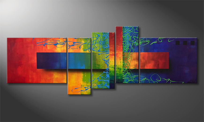 Our wall art Playful Rainbow 160x60cm