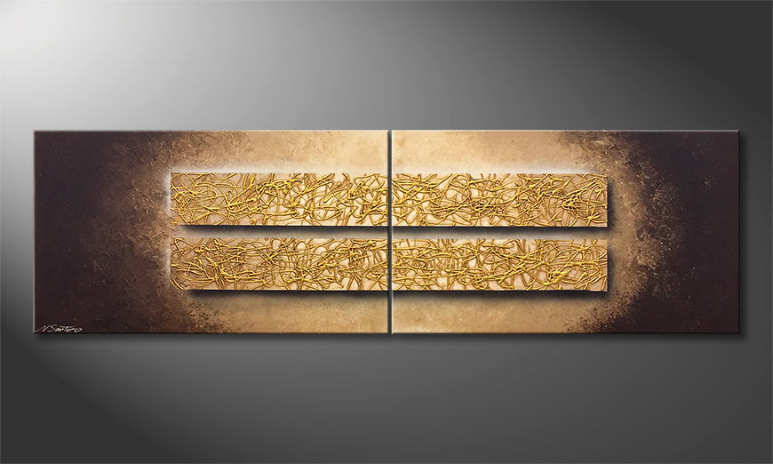 Our wall art Riot Of Gold 200x60cm