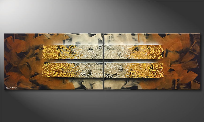 The exclusive painting African Gold 200x60cm